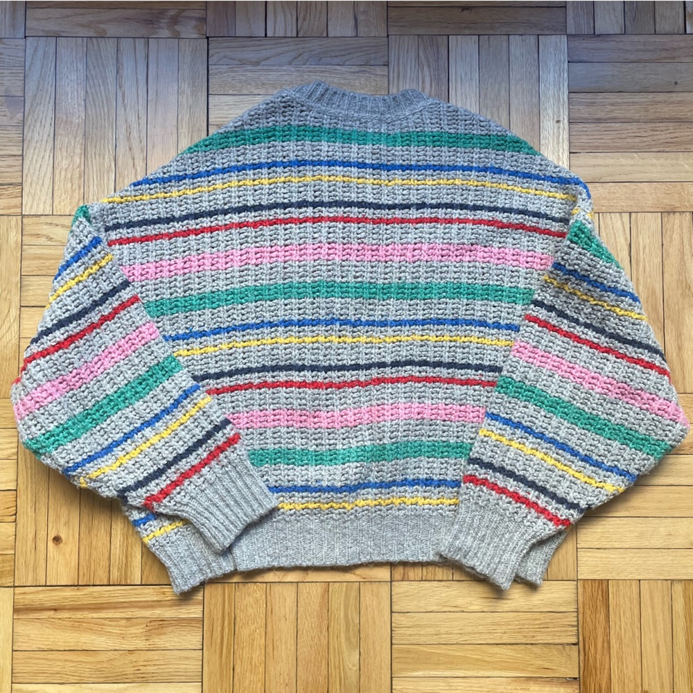 Pull&Bear Multi Stripe Oversized Sweater Size Med… - image 3